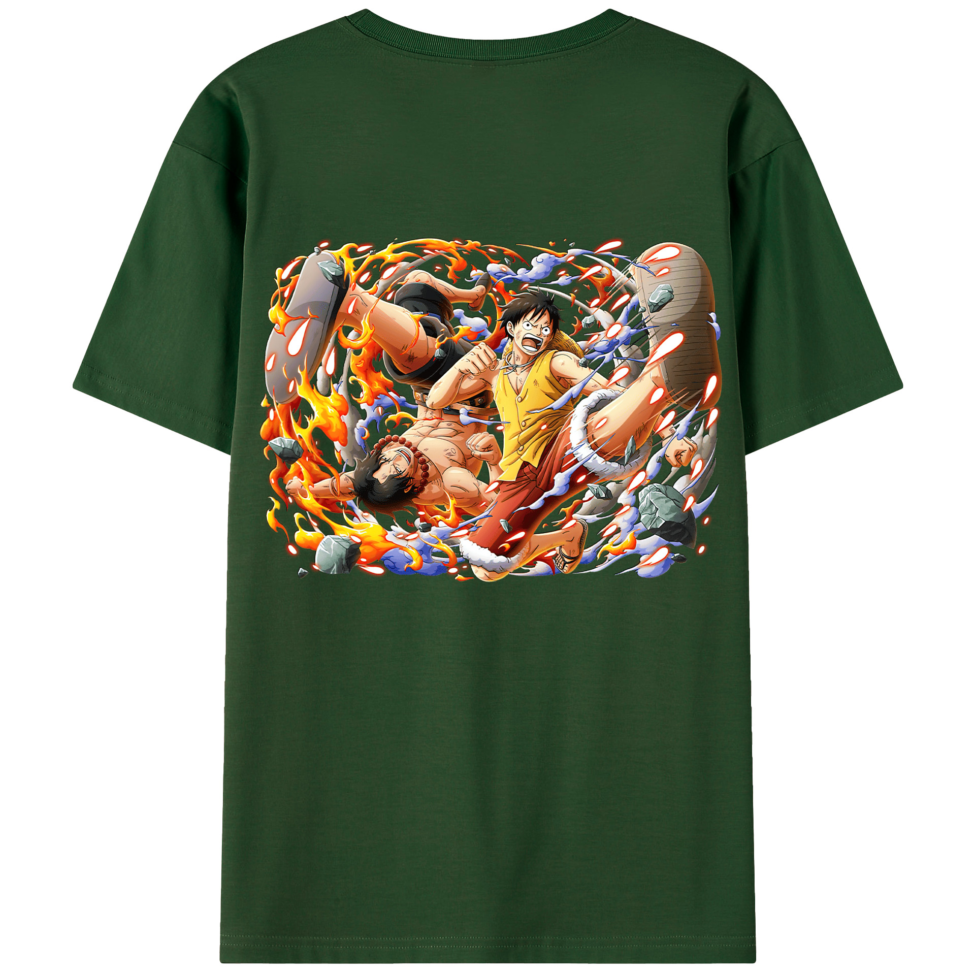 ワンピース モンキー・D・ルフィ ONE PIECE Monkey D. Luffy 綿100％半袖Tシャツ（背面プリント）